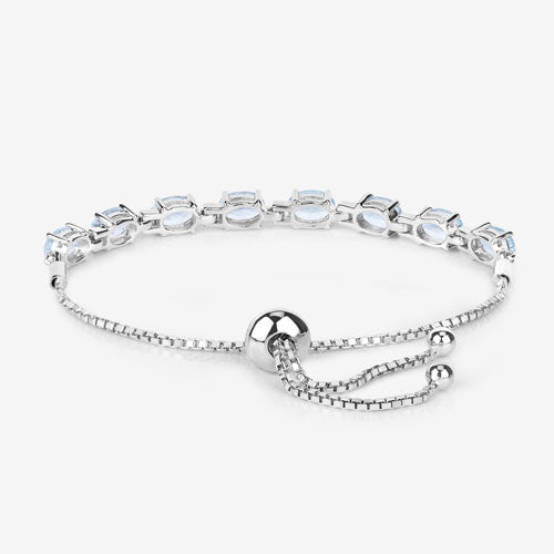 7.60 Carat Genuine Blue Topaz .925 Sterling Silver Bracelet by Bids.com