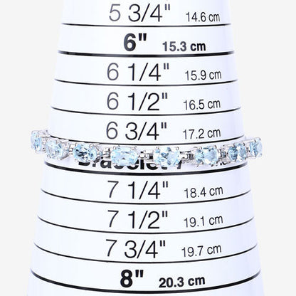 7.60 Carat Genuine Blue Topaz .925 Sterling Silver Bracelet by Bids.com