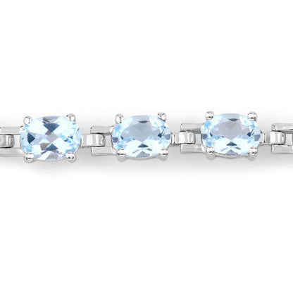 7.60 Carat Genuine Blue Topaz .925 Sterling Silver Bracelet by Bids.com