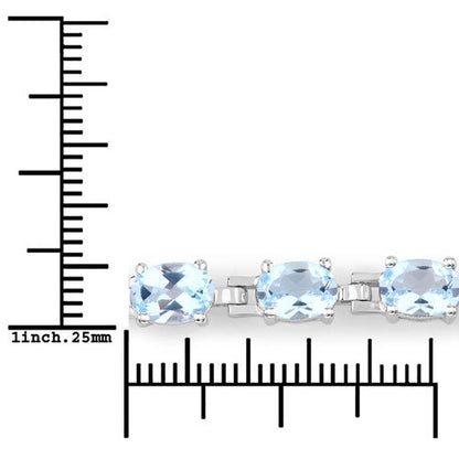 7.60 Carat Genuine Blue Topaz .925 Sterling Silver Bracelet by Bids.com