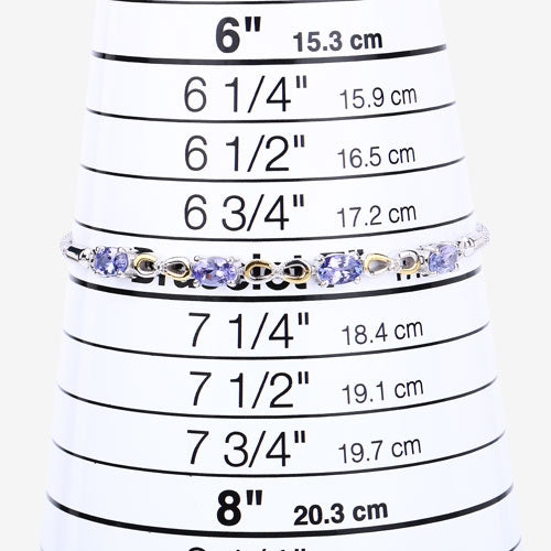 1.81 Carat Genuine Tanzanite and White Topaz .925 Sterling Silver Bracelet by Bids.com