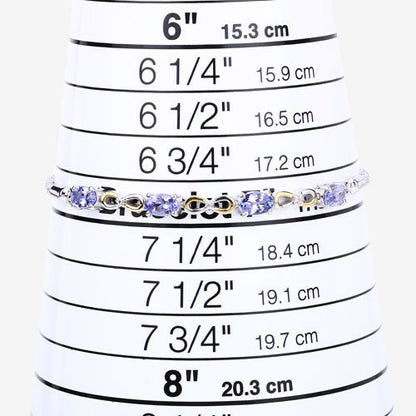 1.81 Carat Genuine Tanzanite and White Topaz .925 Sterling Silver Bracelet by Bids.com
