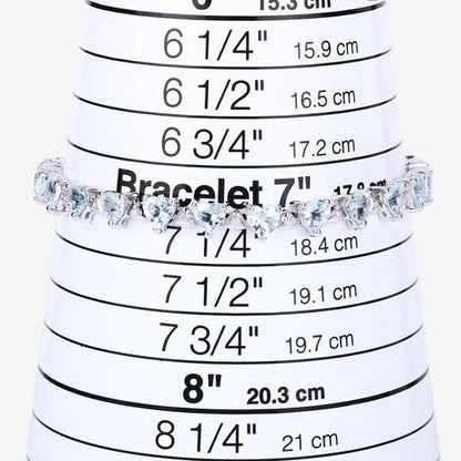 7.71 Carat Genuine Aquamarine and White Diamond .925 Sterling Silver Bracelet by Bids.com