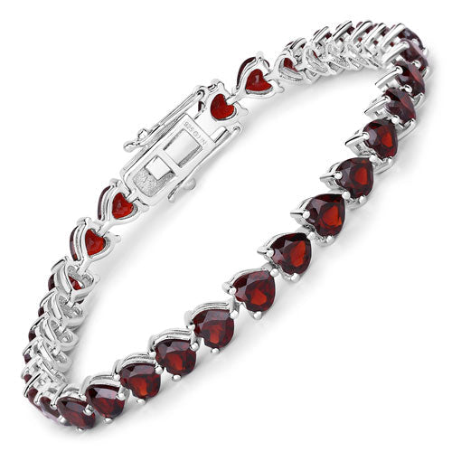 15.50 Carat Genuine Garnet .925 Sterling Silver Bracelet  DestGlow