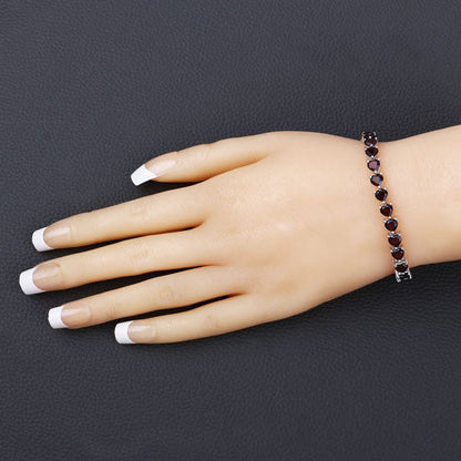 15.50 Carat Genuine Garnet .925 Sterling Silver Bracelet  DestGlow