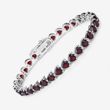 15.50 Carat Genuine Garnet .925 Sterling Silver Bracelet  DestGlow