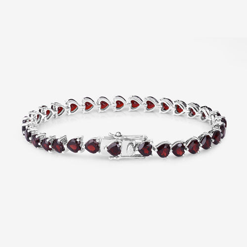 15.50 Carat Genuine Garnet .925 Sterling Silver Bracelet  DestGlow