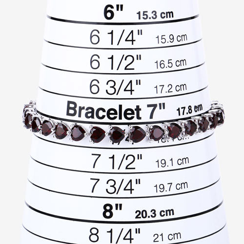 15.50 Carat Genuine Garnet .925 Sterling Silver Bracelet  DestGlow