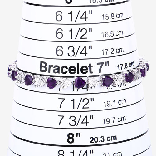 6.59 Carat Genuine Amethyst and White Diamond .925 Sterling Silver Bracelet by Bids.com