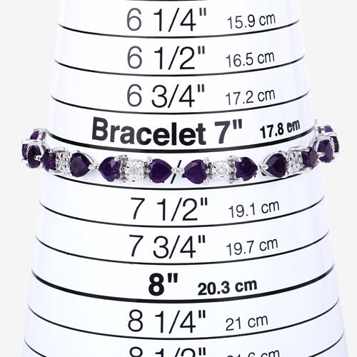9.56 Carat Genuine Amethyst and White Diamond .925 Sterling Silver Bracelet by Bids.com