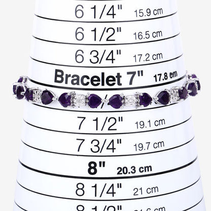 9.56 Carat Genuine Amethyst and White Diamond .925 Sterling Silver Bracelet by Bids.com