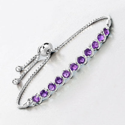 2.64 Carat Genuine Amethyst .925 Sterling Silver Bracelet by Bids.com