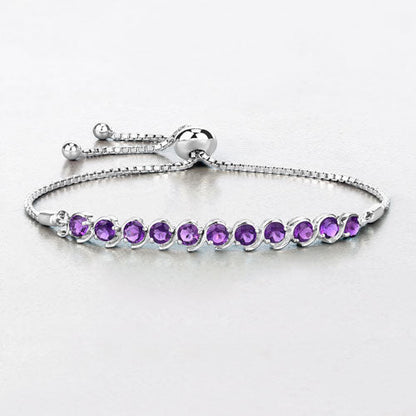 2.64 Carat Genuine Amethyst .925 Sterling Silver Bracelet by Bids.com