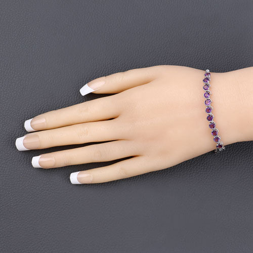 2.64 Carat Genuine Amethyst .925 Sterling Silver Bracelet by Bids.com