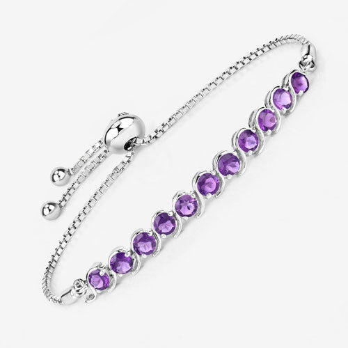 2.64 Carat Genuine Amethyst .925 Sterling Silver Bracelet by Bids.com