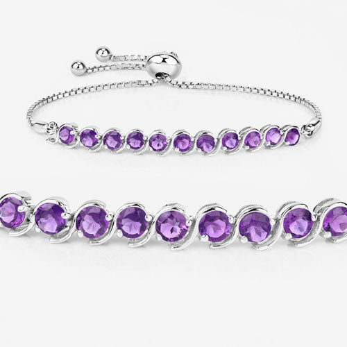 2.64 Carat Genuine Amethyst .925 Sterling Silver Bracelet by Bids.com