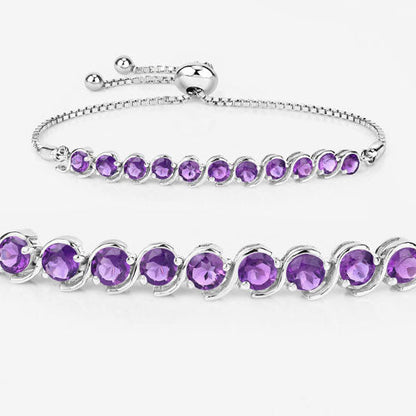 2.64 Carat Genuine Amethyst .925 Sterling Silver Bracelet by Bids.com