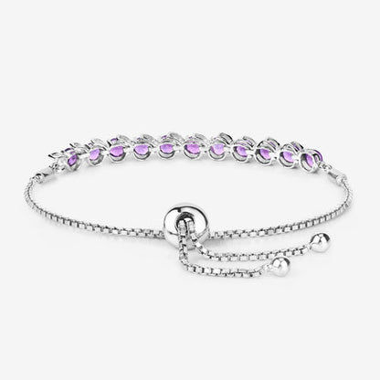 2.64 Carat Genuine Amethyst .925 Sterling Silver Bracelet by Bids.com