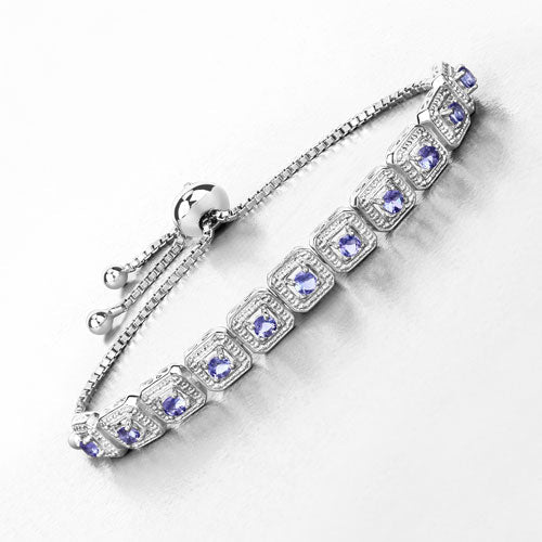 1.10 Carat Genuine Tanzanite .925 Sterling Silver Bracelet by Bids.com