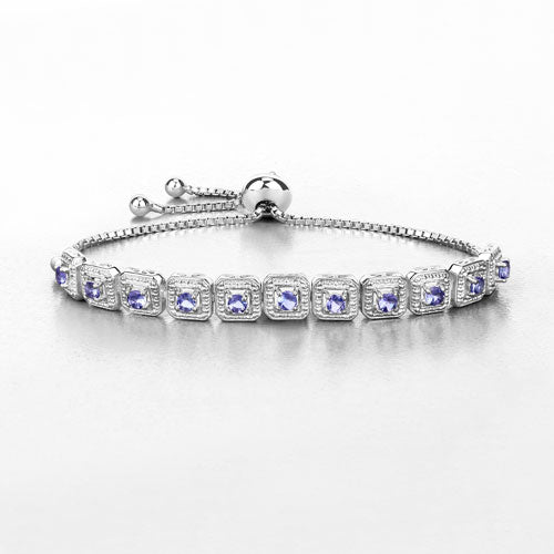 1.10 Carat Genuine Tanzanite .925 Sterling Silver Bracelet by Bids.com