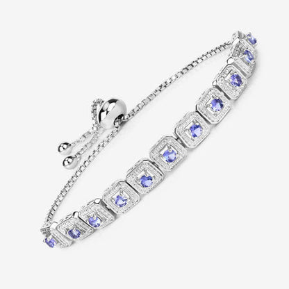 1.10 Carat Genuine Tanzanite .925 Sterling Silver Bracelet by Bids.com