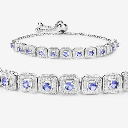 1.10 Carat Genuine Tanzanite .925 Sterling Silver Bracelet by Bids.com