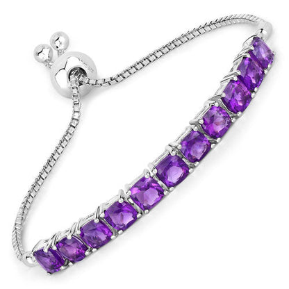 6.05 Carat Genuine Amethyst .925 Sterling Silver Bracelet by Bids.com