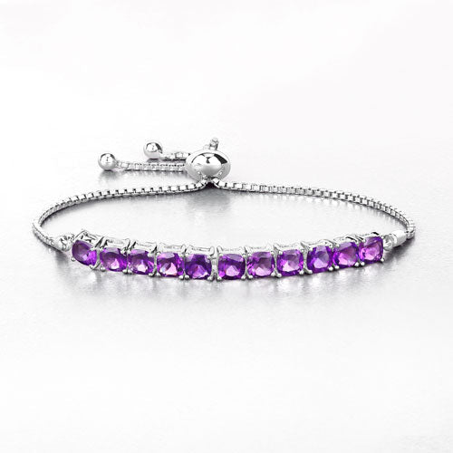 6.05 Carat Genuine Amethyst .925 Sterling Silver Bracelet by Bids.com