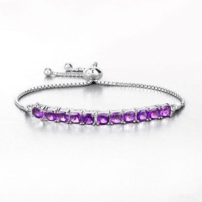 6.05 Carat Genuine Amethyst .925 Sterling Silver Bracelet by Bids.com