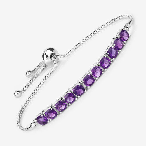 6.05 Carat Genuine Amethyst .925 Sterling Silver Bracelet by Bids.com