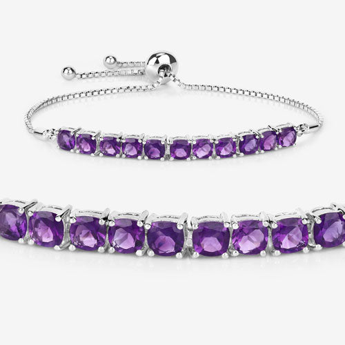 6.05 Carat Genuine Amethyst .925 Sterling Silver Bracelet by Bids.com