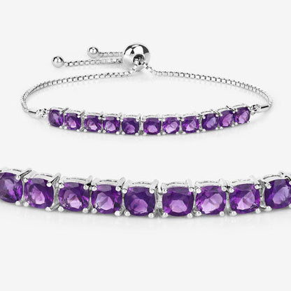 6.05 Carat Genuine Amethyst .925 Sterling Silver Bracelet by Bids.com