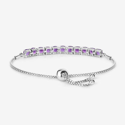 6.05 Carat Genuine Amethyst .925 Sterling Silver Bracelet by Bids.com