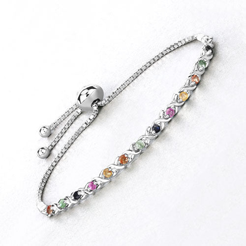 0.88 Carat Genuine Multi Sapphire .925 Sterling Silver Bracelet by Bids.com