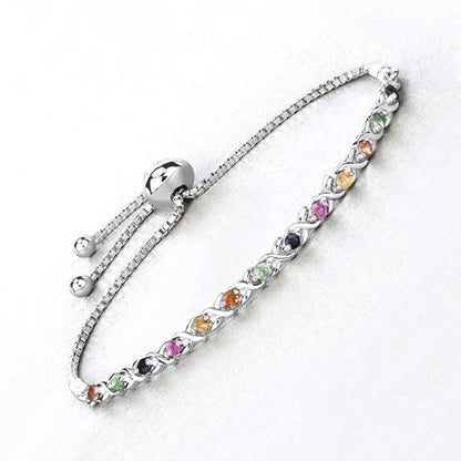 0.88 Carat Genuine Multi Sapphire .925 Sterling Silver Bracelet by Bids.com
