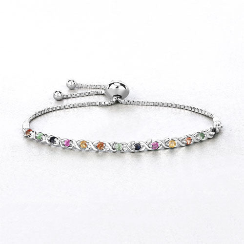 0.88 Carat Genuine Multi Sapphire .925 Sterling Silver Bracelet by Bids.com