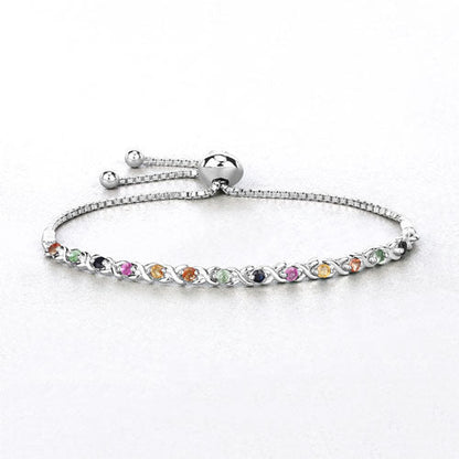 0.88 Carat Genuine Multi Sapphire .925 Sterling Silver Bracelet by Bids.com