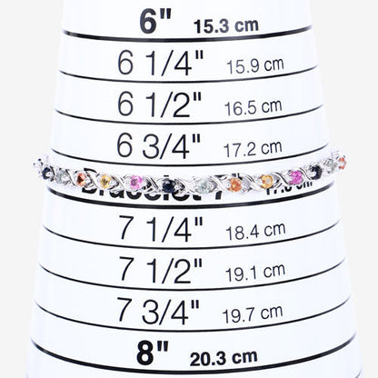 0.88 Carat Genuine Multi Sapphire .925 Sterling Silver Bracelet by Bids.com