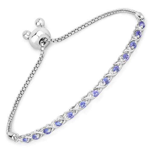 0.91 Carat Genuine Tanzanite .925 Sterling Silver Bracelet by Bids.com