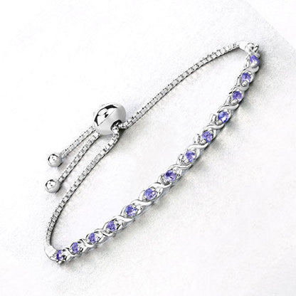 0.91 Carat Genuine Tanzanite .925 Sterling Silver Bracelet by Bids.com