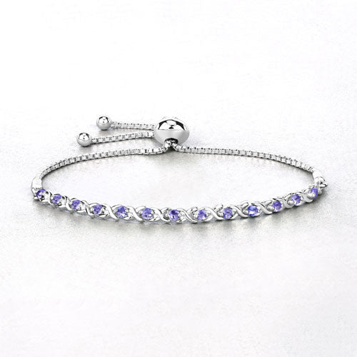 0.91 Carat Genuine Tanzanite .925 Sterling Silver Bracelet by Bids.com