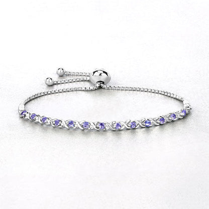 0.91 Carat Genuine Tanzanite .925 Sterling Silver Bracelet by Bids.com