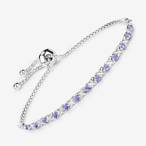 0.91 Carat Genuine Tanzanite .925 Sterling Silver Bracelet by Bids.com