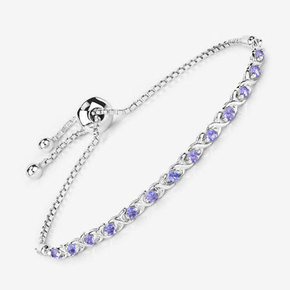 0.91 Carat Genuine Tanzanite .925 Sterling Silver Bracelet by Bids.com