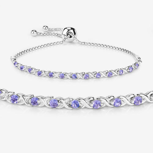 0.91 Carat Genuine Tanzanite .925 Sterling Silver Bracelet by Bids.com