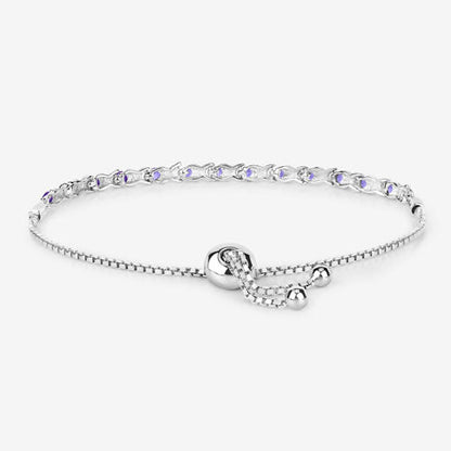 0.91 Carat Genuine Tanzanite .925 Sterling Silver Bracelet by Bids.com