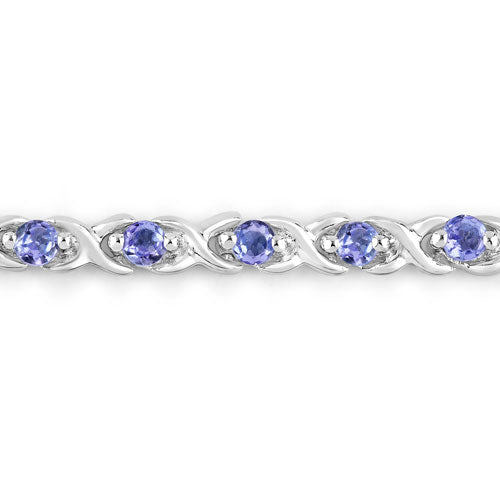 0.91 Carat Genuine Tanzanite .925 Sterling Silver Bracelet by Bids.com