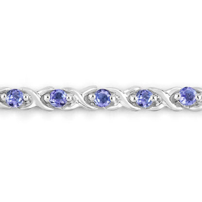 0.91 Carat Genuine Tanzanite .925 Sterling Silver Bracelet by Bids.com