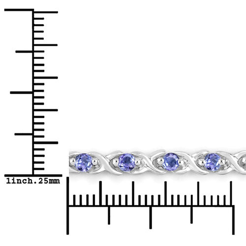 0.91 Carat Genuine Tanzanite .925 Sterling Silver Bracelet by Bids.com