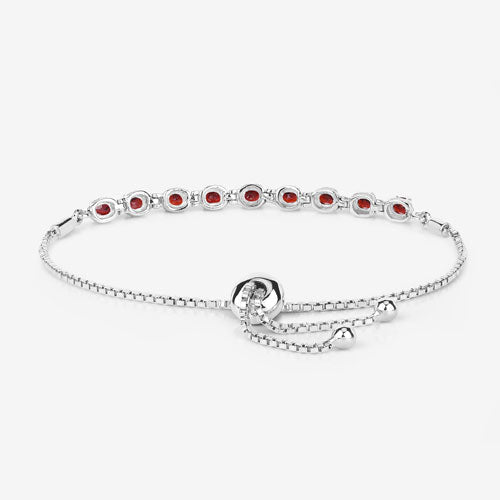 1.80 Carat Genuine Garnet .925 Sterling Silver Bracelet  DestGlow